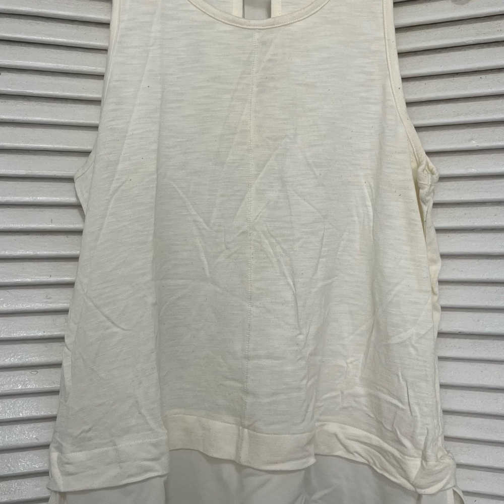 J.Crew Factory Drapey White Top with Silky Hem